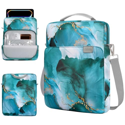 TiMOVO 13 Inch Tablet Sleeve with Shoulder Strap,Cloud Peacock | Fits iPad Air 13", iPad Pro 13"/12.9", Surface Pro 12, Galaxy Tab S10 Plus/FE+, Remarkable Paper Pro 11.8" - color: Aa-Cloud Peacock Blue, size: 13