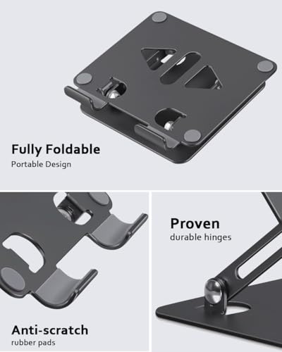 Aoviho Tablet Stand for Desk,Adjustable Tablet Holder,Black | Stable Aluminum Design, Fits iPad Pro/Air/Mini & Samsung Tablets, Adjustable Viewing, Ideal for Office & Home - color: Black