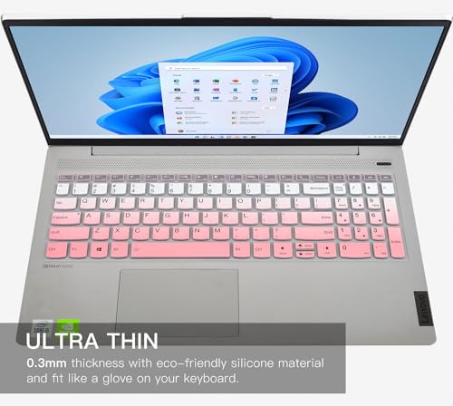 CaseBuy Keyboard Cover for 2026 2025 Lenovo IdeaPad 1/IdeaPad 1i 15.6" 15IGL7 15ADA07 15IAU7 15ALC7 15IJL7, Lenovo V15 G4(2024), V15 G3, V15 G2, Lenovo IdeaPad Slim 3 3i 5 5i Protector-Ombre Pink - color: Ombre Pink