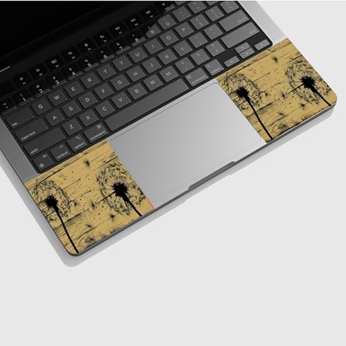 Universal Laptop Skin Sticker with 2 Wrist Pad Skins, Waterproof Scratch Resistant Vinyl Laptop Cover Decal, Cut to Fit for 11–15.6 Inch MacBook HP Dell Lenovo, Dandelion Wood - color: Dandelion Wood