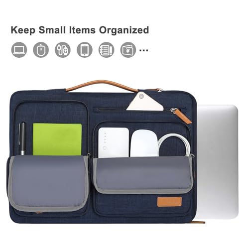 MOSISO 9-11 inch Tablet Sleeve Case for iPad A16 2025, iPad Air 11 inch M3 M2, iPad Pro 11 M4, iPad 10/9/8/7th, Galaxy Tab A9+/S9/S8/Plus 11, Side Open Carrying Bag with 4 Zipper Pockets, Navy Blue - color: Navy Blue, size: 11 inch