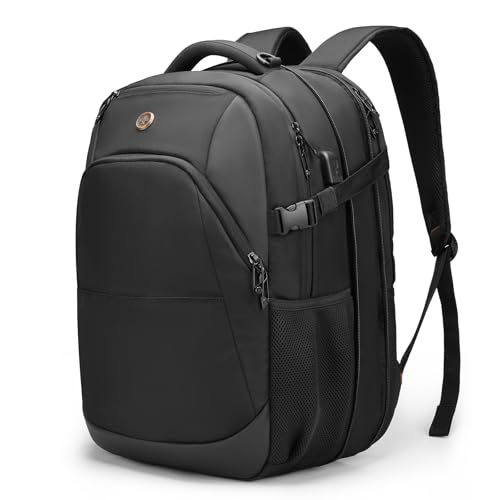 Swissdigital Design Backpack for Men & Women Fit 17 Inch Computer SD1671-01 | Travel Laptop Backpack, College Bag, Business Backpack, with USB Charging Port, RFID Protetion Pocket, 35l Expandable, Black - color: Black, size: 17 Inches
