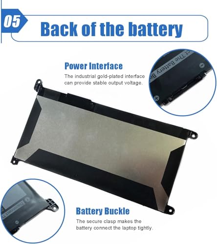 42Wh JPFMR laptop Battery Replacement for Dell Chromebook 3400 3100 2-in-1 | For Chromebook 5488 5493 5593 Series, 0JPFMR 7T0D3 07T0D3 7MT0R 7MTOR 16DPH 65N6H DN33X RDNP5, 11.4V 3500mAh - size: 7.56*4.02*0.20 inch JPFMR