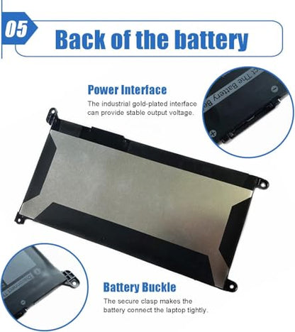 42Wh JPFMR laptop Battery Replacement for Dell Chromebook 3400 3100 2-in-1 | For Chromebook 5488 5493 5593 Series, 0JPFMR 7T0D3 07T0D3 7MT0R 7MTOR 16DPH 65N6H DN33X RDNP5, 11.4V 3500mAh - size: 7.56*4.02*0.20 inch JPFMR