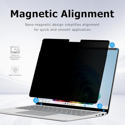 Megoo MagShield Privacy Screen for Surface Laptop 13 inch (2025), Magnetic Anti-Spy Film, Anti-Glare, Blue Light Filter, Washable Nano Adhesive, Removable Design