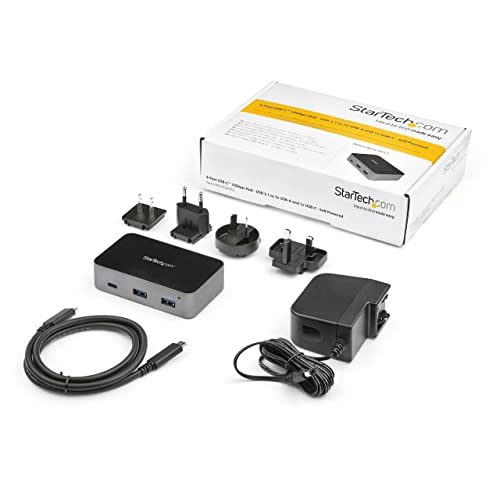 StarTech 4-Port USB-C Hub with 3x USB-A and 1x USB-C, TAA (HB31C3A1CS) | USB 3.2 Gen 2 10Gbps, Self-powered universal adapter, BC 1.2 fast-charge port, 3.3ft 1m host cable, Mac Windows Linux - style: 4 Port | 3x USB-A & 1x USB-C