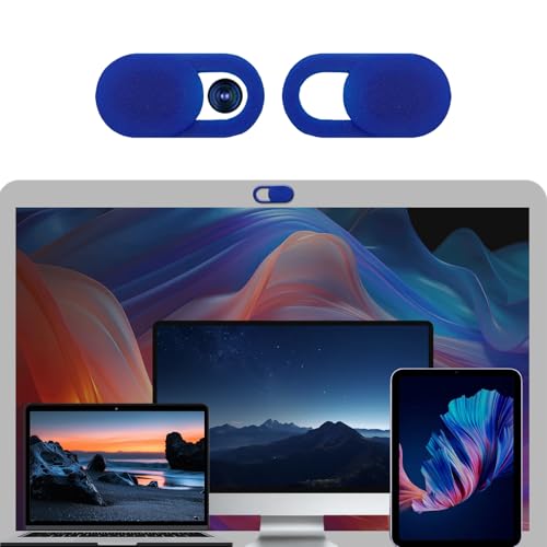 5-Pack Webcam Cover Slide, Ultra-Thin Privacy Shield for Laptop, Tablet, Phone, Desktop, Sliding Lens Cover for Personal and Office Use - color: 5 Dark Blue
