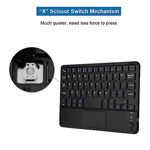 Yctze UltraSlim Wireless Mini Keyboard with Touchpad, Compatible with PC and Tablet
