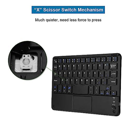 Yctze UltraSlim Wireless Mini Keyboard with Touchpad, Compatible with PC and Tablet
