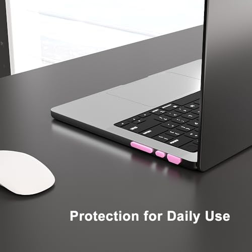 ProElife 21-Pcs Anti Dust Dirt Plug for MacBook Pro 14 16 M5 M4, Pink | Protective Laptop Silicone Anti Dirt Protective Cover, Durable & Reusable, Custom Fit Design, Easy to Apply and Clean - color: Pink