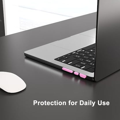 ProElife 21-Pcs Anti Dust Dirt Plug for MacBook Pro 14 16 M5 M4, Pink | Protective Laptop Silicone Anti Dirt Protective Cover, Durable & Reusable, Custom Fit Design, Easy to Apply and Clean - color: Pink