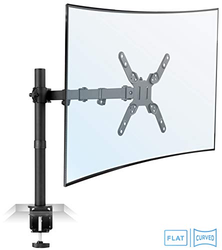 Mount-It! Large Monitor Desk Mount with VESA 200 (200x200, 200x100) Bolting Pattern, Fits up to 42 Inch and Ultrawide Monitors, Full Motion with Clamp and Grommet Base