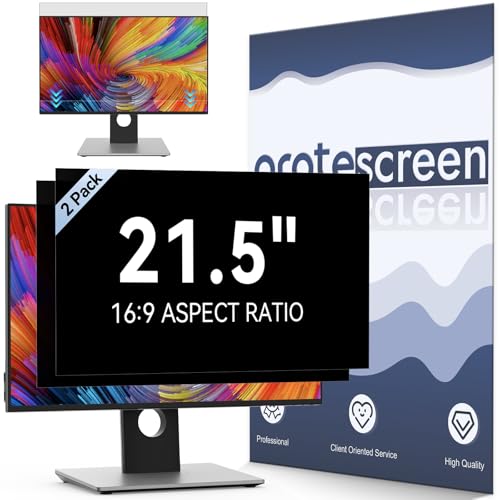 [2-Pack] 21.5 Inch Computer Privacy Screen Filter for 16:9 Widescreen Monitor, Removable Eye Protection Anti Glare Blue Light Filter Privacy Shield, Anti Scratch Anti Spy Screen Protector Film 21.5 In - size: 21.5" (16:9)-2 pack