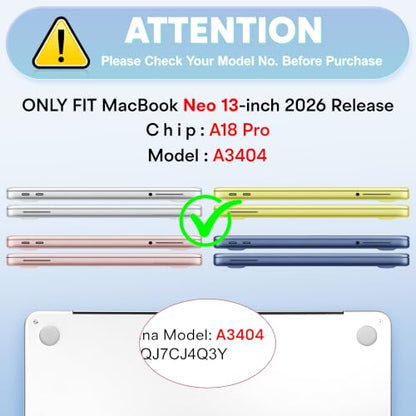 May Chen Compatible with MacBook Neo 13 inch Case 2026 Model A3404, Plastic Hard Shell,Keyboard Cover,Screen Protector,Dust Plug, for MacBook Neo 13" with A18 Pro Chip, Blue Strips - color: Blue strips