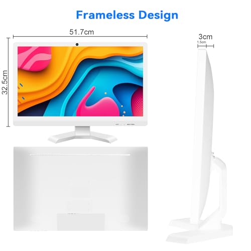 22 inch Touch Screen Monitor with Webcam FHD 1920x1080P Computer Monitor FreeSync HDR HDMI Ports Eye Care Frameless VESA Mount