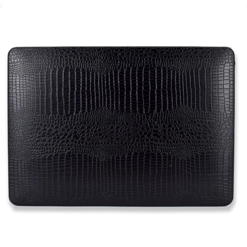 for Crocodile MacBook Air 13 inch Case M1 2021-2018 A2337 A2179 A1932,Black | Crocodile Print MacBook Air 13.3 Case, Alligator Skin Textured Leather Hard Case for Mac Book Air 13 Laptop + Keyboard Cover - color: A10-Crocodile Black