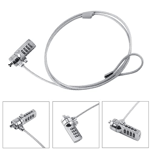 Cable Lock, Laptop Locking Cable Combination Laptop Lock Cable Locks with Combination Laptop Lock Notebook Combination Lock Cable Chain Theft Deterrent 4 Digit Password for