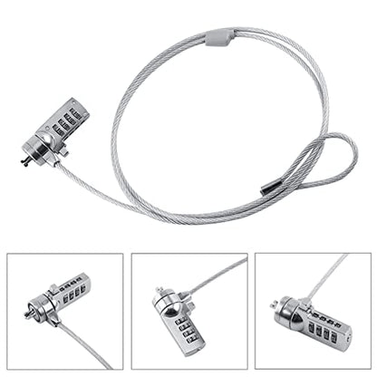 Cable Lock, Laptop Locking Cable Combination Laptop Lock Cable Locks with Combination Laptop Lock Notebook Combination Lock Cable Chain Theft Deterrent 4 Digit Password for