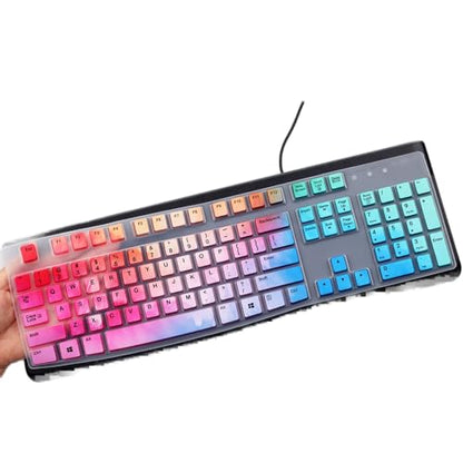 Keyboard Cover for Logitech K120 & MK120 Ergonomic Desktop USB Keyboard Ultra Thin US Layout Protective Skin-Colorful - color: Colorful