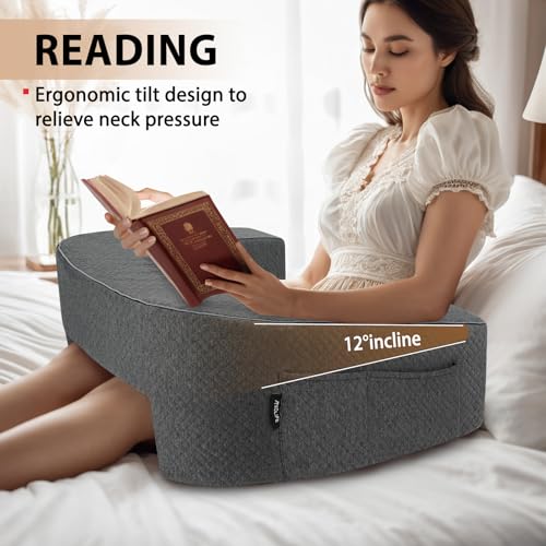 Lap Desk Pillow with Arm Rest, Gaming Pillow for Bed, Laptop Desk for Couch, Comfortable for Reading, Working, and Crocheting