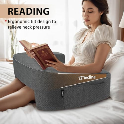Lap Desk Pillow with Arm Rest, Gaming Pillow for Bed, Laptop Desk for Couch, Comfortable for Reading, Working, and Crocheting