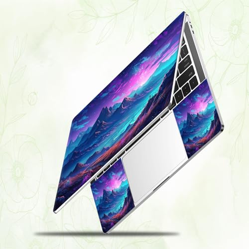 Laptop Skin Sticker Decal, Universal Reusable Vinyl Laptop Cover for 12" 13" 13.3" 14" 15" 15.4" 15.6" Notebook PC, Reusable Waterproof Scratch-Resistant with 2 Wrist Pads,Art Landscape Mountains - color: Art Landscape Mountains