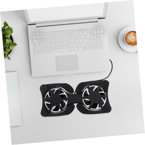 Operitacx Portable Foldable Laptop Cooler with USB Fan Compact Notebook for Enhanced Cooling Energy Saving Design for Travel and Home Use Black