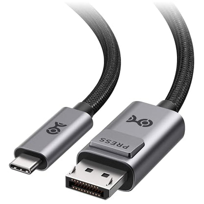 Cable Matters 40Gbps Bidirectional USB C to DisplayPort 2.1 Cable, 6ft/1.8m | DP40 (UHBR10), 8K@120Hz / 4K@480Hz, DisplayPort to USB C Cable, No Power Delivery - size: 6 Feet
