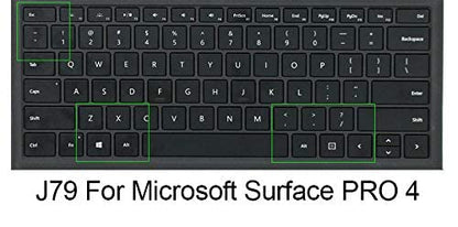 HRH English Silicone Keyboard Cover Skin for Microsoft Surface Pro | With Surface Pro 4, Pro 5 2017, Pro 6 2018, Pro 7 2019,12.3-inch Surface Pro 6,Dustproof,Soft-Touch,Ultra Thin,Black - color: Black
