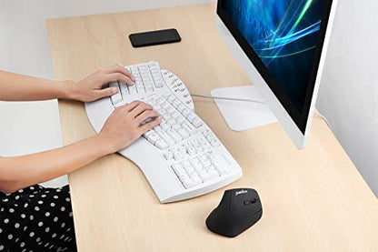 Perixx PERIBOARD-512W Periboard-512 Ergonomic Split Keyboard - Natural Ergonomic Design - White - Bulky Size 19.09"X9.29"X1.73", US English Layout - color: White, style: Wired