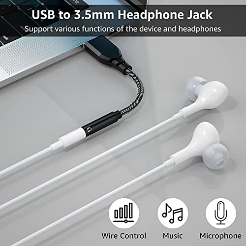 APETOO USB to 3.5mm Audio Adapter, External Stereo Sound Card for PC Laptop | USB A to Aux Jack Dongle Cable Cord for Headphones & Headset, Compatible with MacOS, Windows, Linux, Desktop, Gaming Consoles