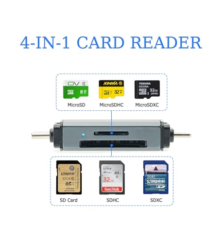 SD Card Reader for iPhone, iPad, USB C SD Card Adapter, Memory Card Readers for Digital Camera Adapters, Support SD, Micro SD, Plug and Play