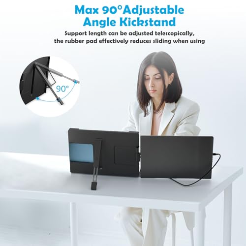 14.1-inch 2K Portable Dual Laptop Monitor Extender (with USB Docking Station) 2240x1400 QHD IPS Foldable Plug and Play Travel Home Office Second Screen Compatible with HDMI,USB-A and USB-C - style: 1*14.1" 2K