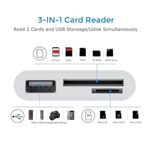 Chenyang 3 in 1 USB C to USB 2.0 TF Micro SD SDXC SDHC Card Reader Adapter 480Mbps Compatible with Laptop Tablet Phone - style: SD/TF 3-in-1