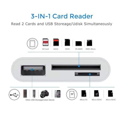 Chenyang 3 in 1 USB C to USB 2.0 TF Micro SD SDXC SDHC Card Reader Adapter 480Mbps Compatible with Laptop Tablet Phone - style: SD/TF 3-in-1