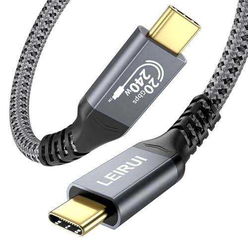 240W USB C to USB C Cable, PD 3.1 Fast Charging USB C Cable Nylon Braided Support 20Gbps Data 4K Video Cable for Thunderbolt 3/4 Samsung S23/22/21/20 iPad Pro MacBook Pro - size: 3.3FT