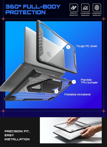 SUPCASE for MacBook Neo 13 Inch Case with Stand 2026 (Unicorn Beetle Pro), Model A3404 (A18 Pro Chip) Military-Grade Protection Heavy Duty Hard Shell Protective Cover for MacBook Neo 13", Black - size: MacBook Neo 13"