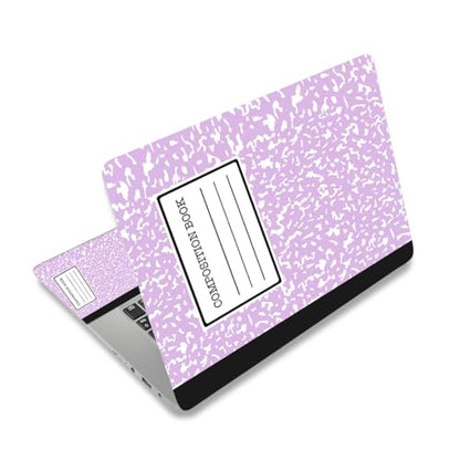 Laptop Decal Sticker Skin Cover, 11.6”12" 13" 13.3" 14" 15" 15.4" 15.6 inch Laptop Netbook Vinyl Skin Sticker Cover Art Notebook PC Protector (2 Wrist Pad Included), Purple Composition Book - color: Purple Composition Book
