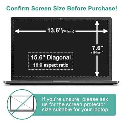 2-Pack 15.6 Inch 16:9 Anti Blue Light Screen Protector, Matte Anti Glare Film UV Blocking Protector Compatible with 15.6'' Hp Acer Asus Lenovo Dell Samsung Portable Monitor - size: 15.6 inch 16:9 laptops
