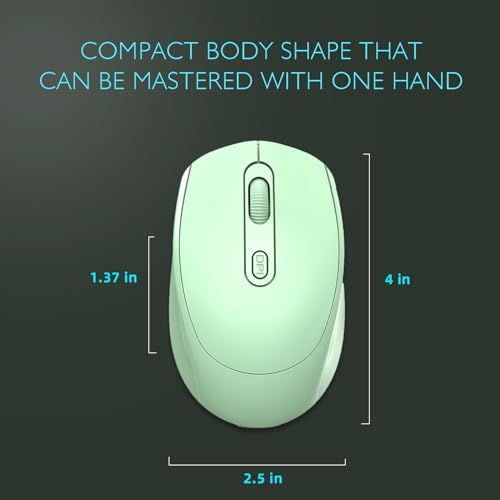 ONE-UP Wireless Mouse, 2.4G, Silent, USB Nano Receiver for Laptop, Chromebook, PC, Mac, Windows and School Work （Green） - color: Green