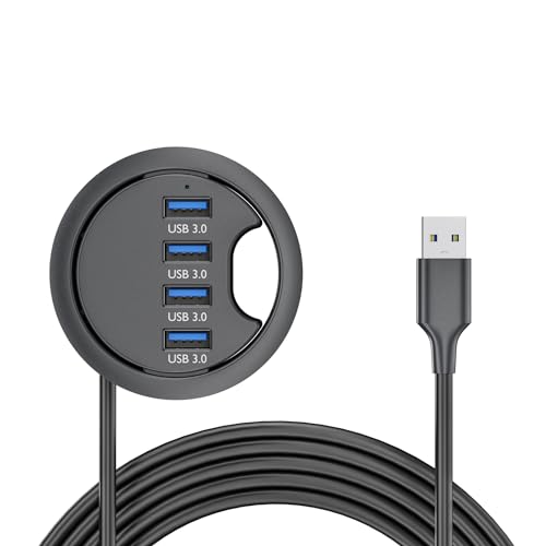 USB 3.0 Hub 4 Port USB 60mm Desk Grommet Splitter Dock Station Interface for Desktop PC Desk - style: 4-USB3.0