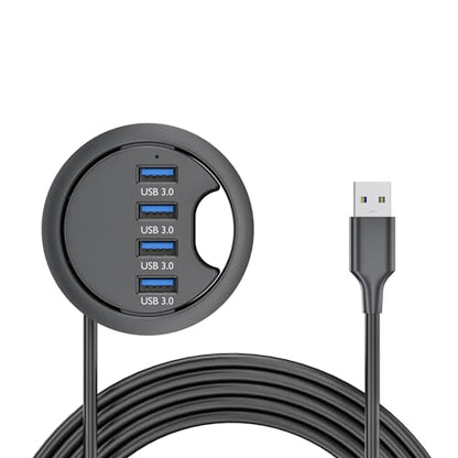 USB 3.0 Hub 4 Port USB 60mm Desk Grommet Splitter Dock Station Interface for Desktop PC Desk - style: 4-USB3.0