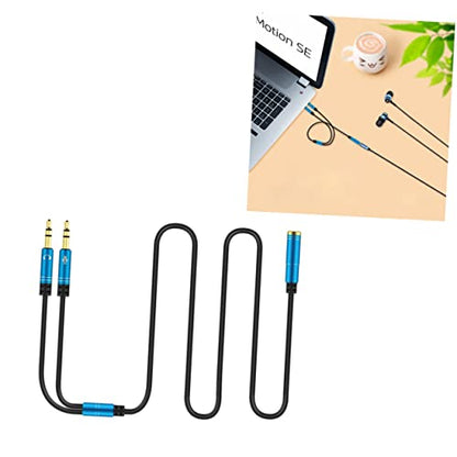 Homoyoyo 1 to 2 Headset Audio Converter Splitter Cable for Laptop Book Mobile Phone Stereo Adapter Microphone Port Random Color