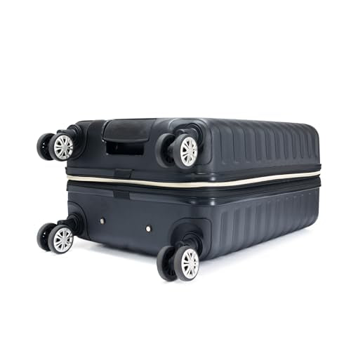 Kenneth Cole REACTION Madison Square Lightweight Hardside Chevron Expandable Spinner Luggage, Black, 20-Inch Carry On - color: Black, size: 20-Inch Carry On