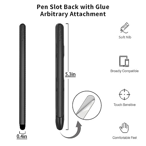 Stylus Pens with Pen Slot for Touch Screens, High Precision Capacitive Universal Stylus for iPad iPhone Tablets Samsung Galaxy All Touch Screen Devices (Black-Long) - color: Black-Long
