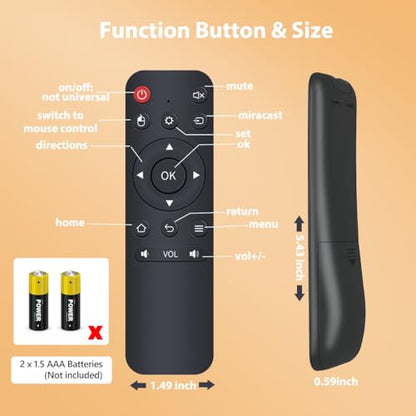 Universal USB Remote Control, Plug & Play Media Remote for PC, Laptop, Smart TV, Windows, Mac, HTPC, PowerPoint Presentation, Music & Video Playback