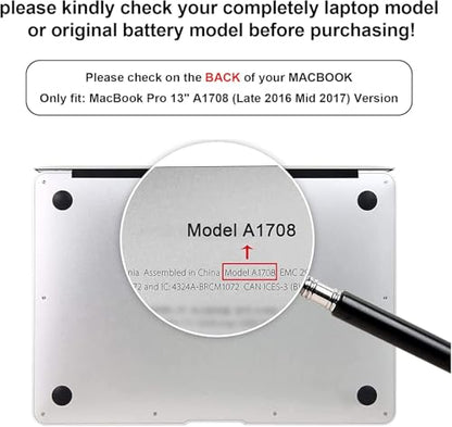 TREE.NB A1713 Battery for MacBook Pro 13 Inch A1708 (Late 2016, Mid 2017) EMC 2978/3164; Replacement Battery A2171 for MacBook Pro 13 Inch A2159 (2019)、A2289 (2020)、A2338 (2020) - size: 11.34x3.29x0.18inch A1713