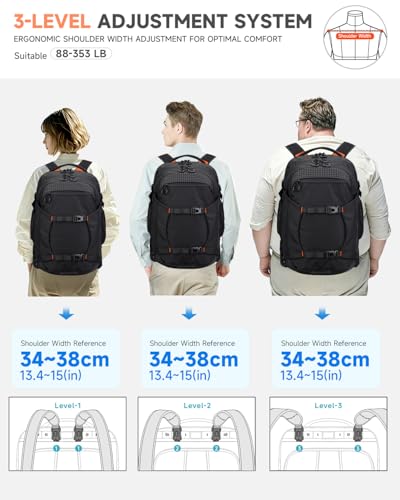 Rolling Backpack, 56L Large Backpacks with Wheels-Splits into Daypack & Laptop Backpack Fits 17 Inch Laptop,Water-Resistant & Carry-On Friendly for College,travel,camping,Weekender Hiking Black - color: Black, style: Rolling Backpack