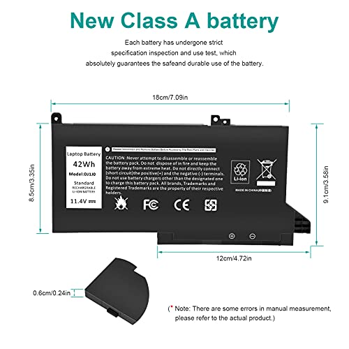 TREE.NB DJ1J0 Battery for Dell Latitude 12 7000 7280 7480 7290 E7280 E7290 13 7380 7390 E7380 E7390 14 7480 7490 E7480 E7490 Series 451-BBZL PGFX4 ONFOH - size: 7.09x3.58x0.24inch DJ1J0