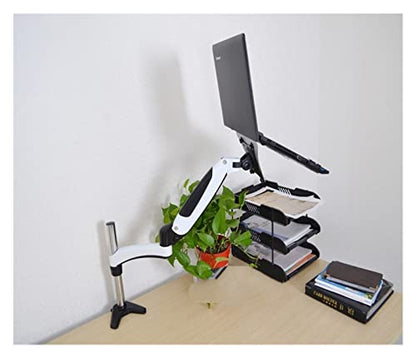 GST112-LP10 Hole Clamp Full Motion Aluminum Strong Gas Spring Dual Arm Laptop Desktop Mount Swivel Stand Notebook Tray(DL-GST112C-LP60) - color: DL-GST112C-LP60